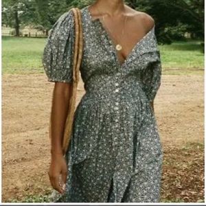 Flash sale! Doen Dôen Asheville Dress rare- Blue Cottage Daisy Floral - M - NWT